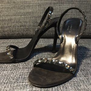 Gucci Black Studded Slingback Heels